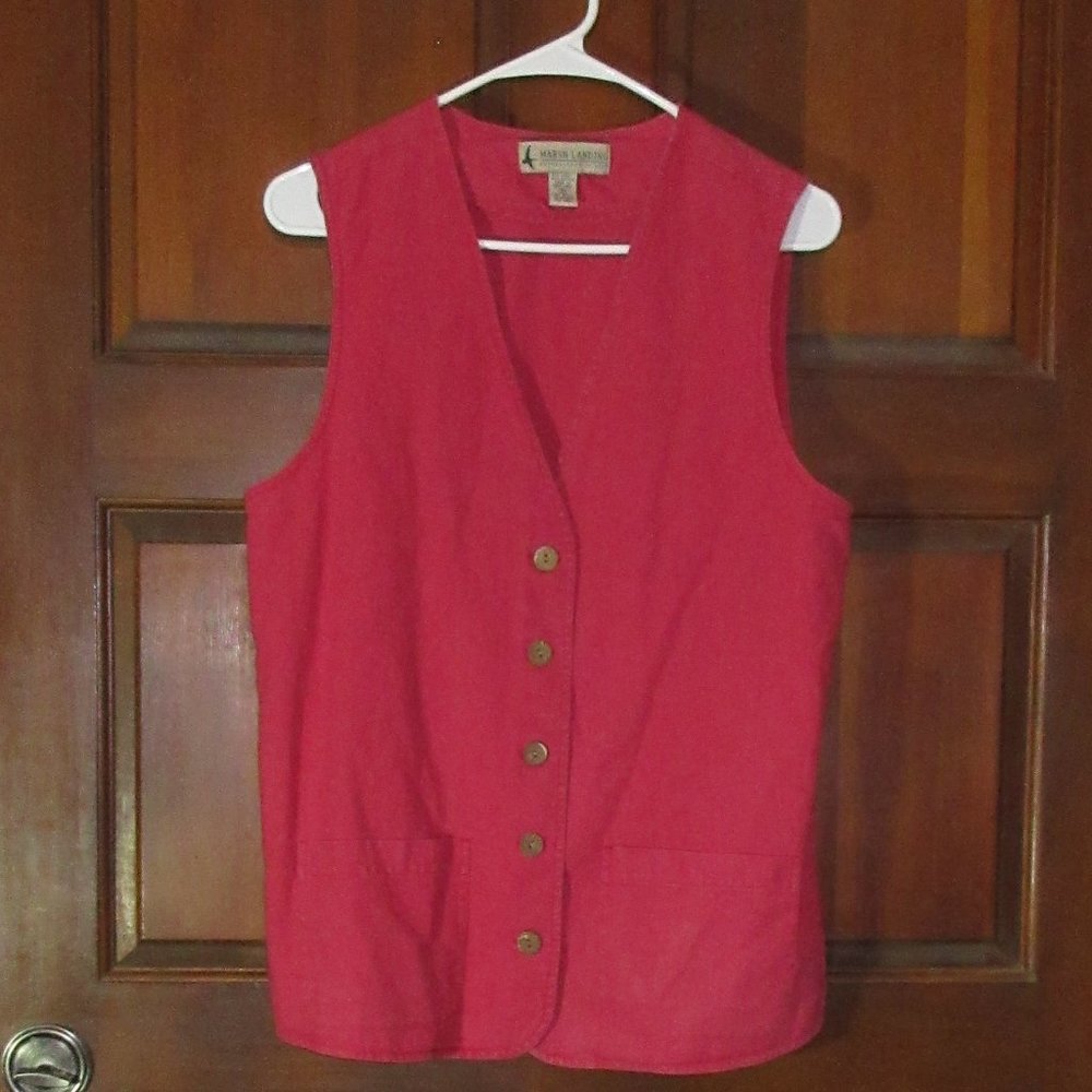 Vintage Small MARSH LANDING Red Top Vest